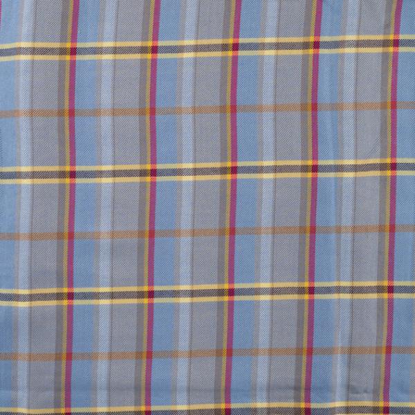 Viskose Twill Karo Blau